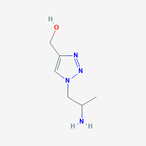 molecular formula C6H12N4O B13221587 [1-(2-Aminopropyl)-1H-1,2,3-triazol-4-yl]methanol 