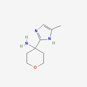 molecular formula C9H15N3O B13221606 4-(4-Methyl-1H-imidazol-2-yl)oxan-4-amine 