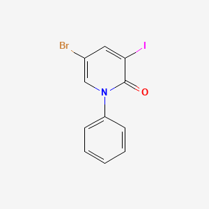 molecular formula C11H7BrINO B1322161 5-溴-3-碘-1-苯基吡啶-2(1H)-酮 CAS No. 381233-76-7