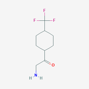 molecular formula C9H14F3NO B13221650 2-Amino-1-[4-(trifluoromethyl)cyclohexyl]ethan-1-one 