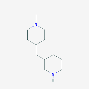 molecular formula C12H24N2 B13221652 1-Methyl-4-[(piperidin-3-yl)methyl]piperidine 