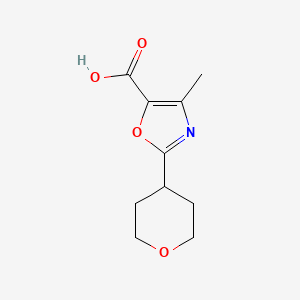 molecular formula C10H13NO4 B13221654 4-Methyl-2-(oxan-4-yl)-1,3-oxazole-5-carboxylic acid 