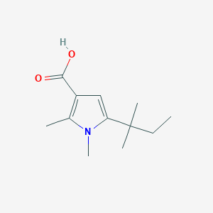 molecular formula C12H19NO2 B13221669 1,2-Dimethyl-5-(2-methylbutan-2-yl)-1H-pyrrole-3-carboxylic acid 