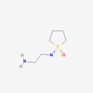 molecular formula C6H14N2OS B13221678 1-[(2-Aminoethyl)imino]-1lambda6-thiolan-1-one 