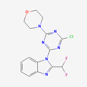 molecular formula C15H13ClF2N6O B1322176 4-(4-氯-6-(2-(二氟甲基)-1H-苯并[d]咪唑-1-基)-1,3,5-三嗪-2-基)吗啉 CAS No. 475111-38-7