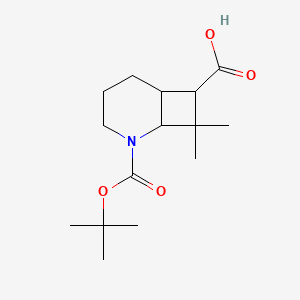 molecular formula C15H25NO4 B13221777 2-[(tert-Butoxy)carbonyl]-8,8-dimethyl-2-azabicyclo[4.2.0]octane-7-carboxylic acid 