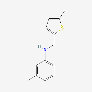 molecular formula C13H15NS B13221779 3-methyl-N-[(5-methylthiophen-2-yl)methyl]aniline 