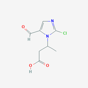 molecular formula C8H9ClN2O3 B13221807 3-(2-Chloro-5-formyl-1H-imidazol-1-yl)butanoic acid 