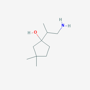 molecular formula C10H21NO B13221813 1-(1-Aminopropan-2-yl)-3,3-dimethylcyclopentan-1-ol 