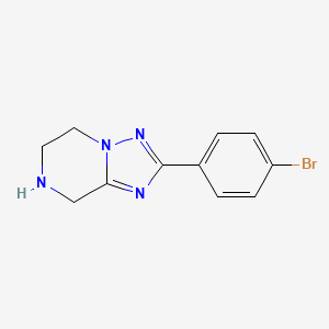 molecular formula C11H11BrN4 B13221818 2-(4-Bromophenyl)-5,6,7,8-tetrahydro[1,2,4]triazolo[1,5-A]pyrazine 