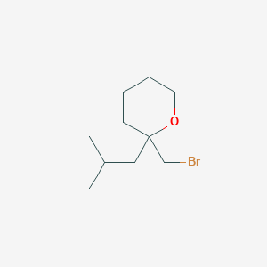 molecular formula C10H19BrO B13221856 2-(Bromomethyl)-2-(2-methylpropyl)oxane 