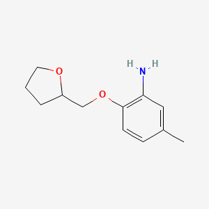 molecular formula C12H17NO2 B1322187 5-甲基-2-(四氢-2-呋喃甲氧基)苯胺 CAS No. 946728-26-3
