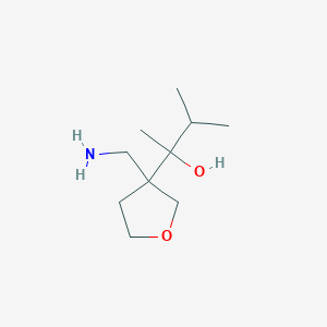 molecular formula C10H21NO2 B13221872 2-[3-(Aminomethyl)oxolan-3-yl]-3-methylbutan-2-ol 