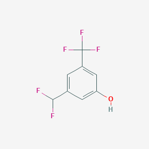 molecular formula C8H5F5O B13221873 3-(Difluoromethyl)-5-(trifluoromethyl)phenol 