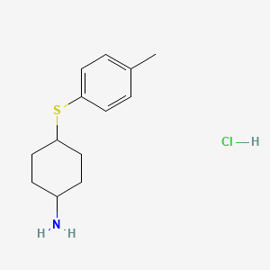 molecular formula C13H20ClNS B13221877 4-[(4-Methylphenyl)sulfanyl]cyclohexan-1-amine hydrochloride 