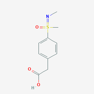 molecular formula C10H13NO3S B13221888 2-{4-[Methyl(methylimino)oxo-lambda6-sulfanyl]phenyl}acetic acid 