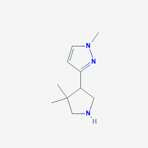 molecular formula C10H17N3 B13221974 3-(4,4-Dimethylpyrrolidin-3-yl)-1-methyl-1H-pyrazole 