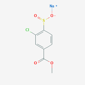 molecular formula C8H6ClNaO4S B13221993 Sodium 2-chloro-4-(methoxycarbonyl)benzene-1-sulfinate 