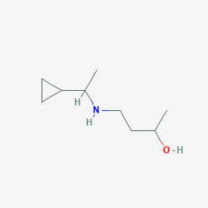 molecular formula C9H19NO B13222021 4-[(1-Cyclopropylethyl)amino]butan-2-ol 