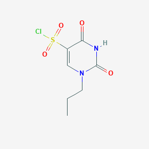 molecular formula C7H9ClN2O4S B13222026 2,4-Dioxo-1-propyl-1,2,3,4-tetrahydropyrimidine-5-sulfonyl chloride 