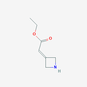 molecular formula C7H11NO2 B13222039 Ethyl 2-(azetidin-3-ylidene)acetate 