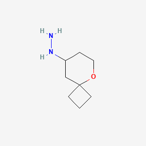 molecular formula C8H16N2O B13222063 5-Oxaspiro[3.5]nonan-8-ylhydrazine 