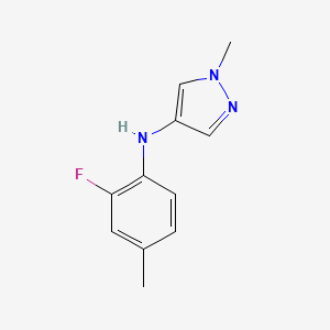 molecular formula C11H12FN3 B13222067 N-(2-Fluoro-4-methylphenyl)-1-methyl-1H-pyrazol-4-amine 