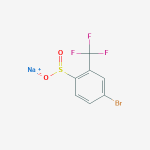 molecular formula C7H3BrF3NaO2S B13222069 4-Bromo-2-(trifluoromethyl)benzenesulfinic acid sodium salt 