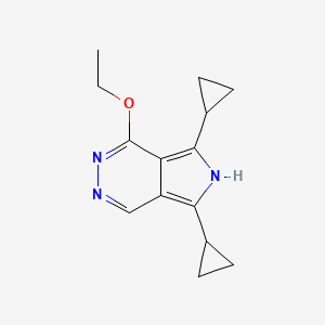 molecular formula C14H17N3O B13222097 5,7-Dicyclopropyl-1-ethoxy-6H-pyrrolo[3,4-d]pyridazine 