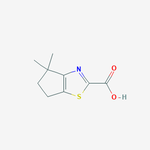 molecular formula C9H11NO2S B13222109 4,4-Dimethyl-5,6-dihydro-4h-cyclopenta[d]thiazole-2-carboxylic acid 