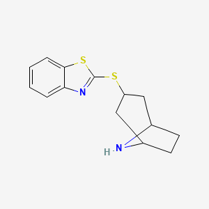 molecular formula C14H16N2S2 B13222117 2-{8-Azabicyclo[3.2.1]octan-3-ylsulfanyl}-1,3-benzothiazole 