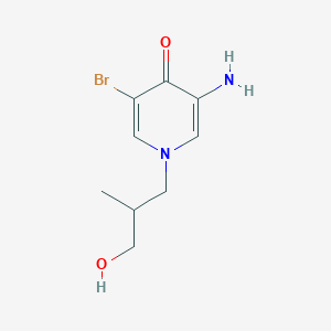 molecular formula C9H13BrN2O2 B13222176 3-Amino-5-bromo-1-(3-hydroxy-2-methylpropyl)-1,4-dihydropyridin-4-one 