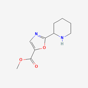 molecular formula C10H14N2O3 B13222183 Methyl 2-(piperidin-2-yl)-1,3-oxazole-5-carboxylate 