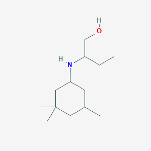 molecular formula C13H27NO B13222221 2-[(3,3,5-Trimethylcyclohexyl)amino]butan-1-ol 