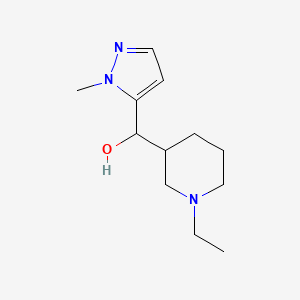 molecular formula C12H21N3O B13222266 (1-Ethylpiperidin-3-yl)(1-methyl-1H-pyrazol-5-yl)methanol 