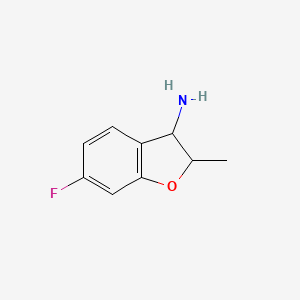 molecular formula C9H10FNO B13222289 6-Fluoro-2-methyl-2,3-dihydro-1-benzofuran-3-amine 