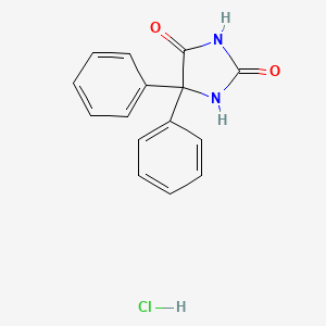 molecular formula C15H13ClN2O2 B13222290 5,5-Diphenylimidazolidine-2,4-dione hydrochloride 