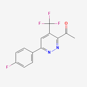 1-[6-(4-Fluorophenyl)-4-(trifluoromethyl)pyridazin-3-yl]ethan-1-one