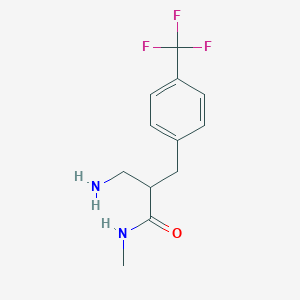 molecular formula C12H15F3N2O B13222298 3-Amino-N-methyl-2-{[4-(trifluoromethyl)phenyl]methyl}propanamide 