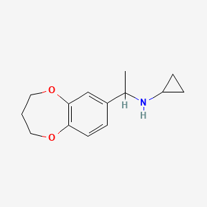 N-[1-(3,4-dihydro-2H-1,5-benzodioxepin-7-yl)ethyl]cyclopropanamine