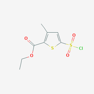 molecular formula C8H9ClO4S2 B13222314 Ethyl 5-(chlorosulfonyl)-3-methylthiophene-2-carboxylate 