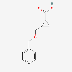 molecular formula C12H14O3 B1322232 2-((苄氧基)甲基)环丙烷羧酸 CAS No. 848328-57-4