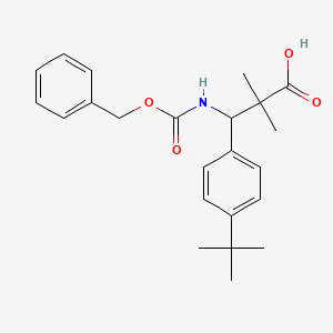 molecular formula C23H29NO4 B13222324 3-{[(Benzyloxy)carbonyl]amino}-3-(4-tert-butylphenyl)-2,2-dimethylpropanoic acid 