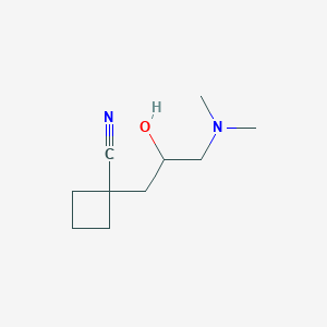 molecular formula C10H18N2O B13222337 1-[3-(Dimethylamino)-2-hydroxypropyl]cyclobutane-1-carbonitrile 