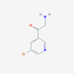 molecular formula C7H7BrN2O B13222350 2-Amino-1-(5-bromopyridin-3-yl)ethan-1-one 