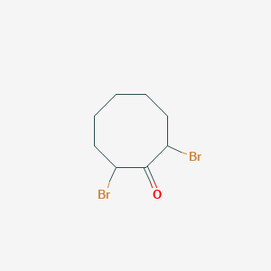 molecular formula C8H12Br2O B13222366 2,8-Dibromocyclooctan-1-one 