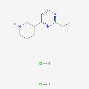 molecular formula C12H21Cl2N3 B13222386 4-(Piperidin-3-yl)-2-(propan-2-yl)pyrimidine dihydrochloride 