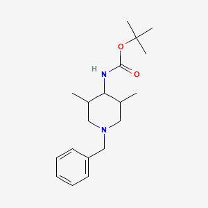 molecular formula C19H30N2O2 B13222395 tert-butyl N-(1-benzyl-3,5-dimethylpiperidin-4-yl)carbamate 