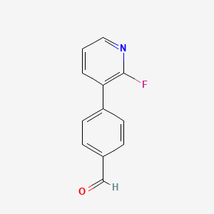 molecular formula C12H8FNO B13222430 4-(2-Fluoropyridin-3-yl)benzaldehyde 