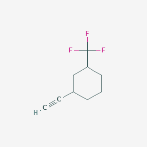 molecular formula C9H11F3 B13222432 1-Ethynyl-3-(trifluoromethyl)cyclohexane 